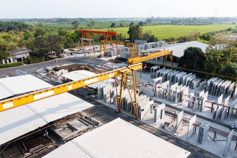 Precast concrete delivery minimizing site clutter for better safety