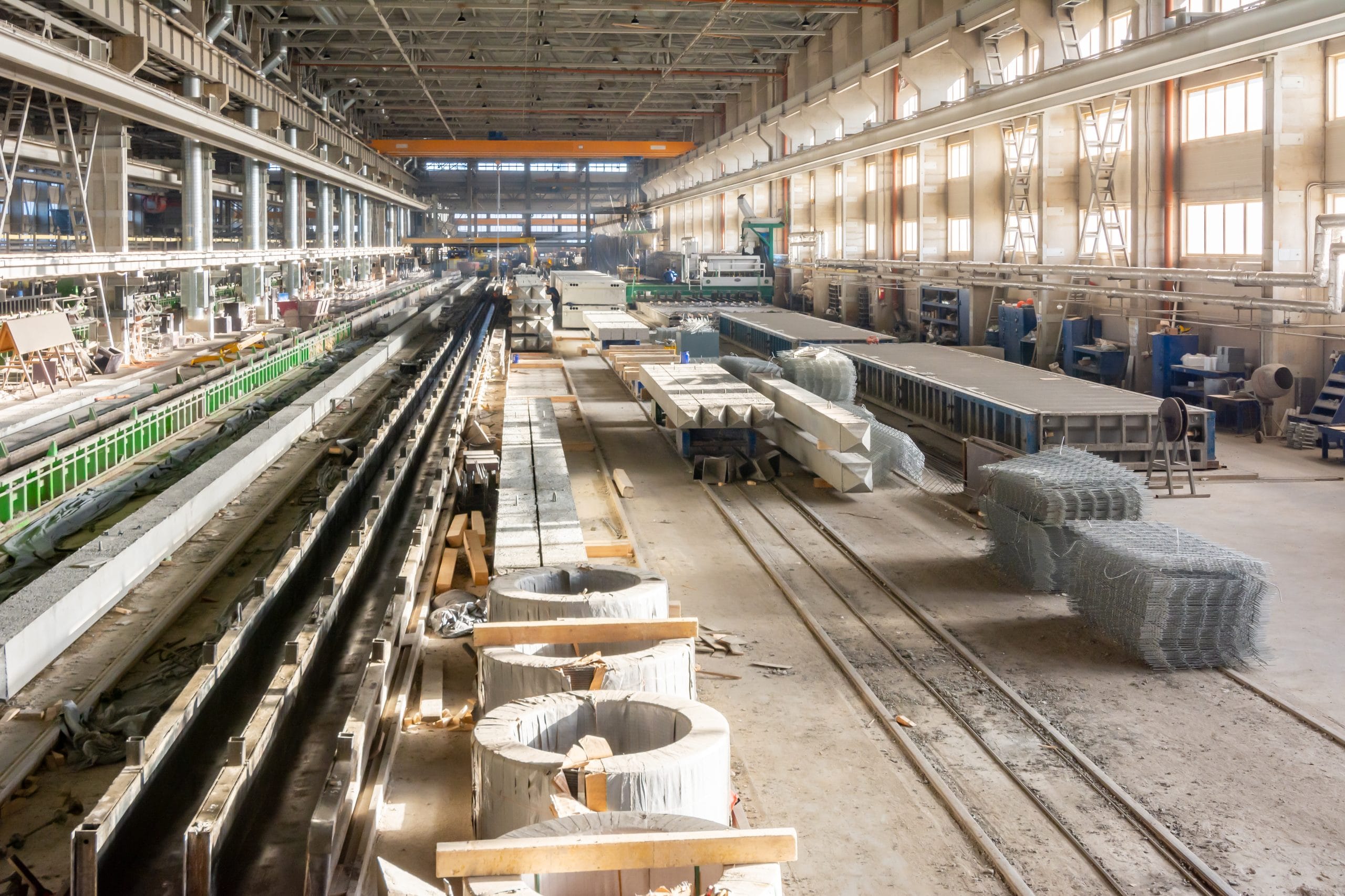 precast factory floor
